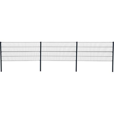 Doppelstabmattenzaun Gitterzaun Drahtgitter 80 cm RAL 7016 Gartenzaun Stabmatten (1/5)
