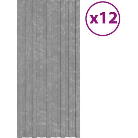 Panneaux de toiture 12 pcs Acier galvanisé Argenté 100x45 cm