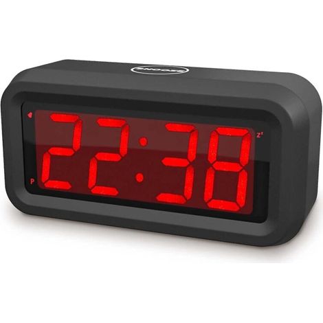 Digitaler Wecker, batteriebetriebene Digitaluhr, 2 Helligkeitsstufen und 3 Lautstärkestufen, Schlummerfunktion, 12/24-Stunden-Anzeige, permanent leuchtende LED-Ziffern, für Kinder und Erwachsene [Ener