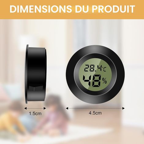 Mini hygromètre thermomètre numérique rond, 4PCS, °C/°F, intérieur bureau salon. (1/4)