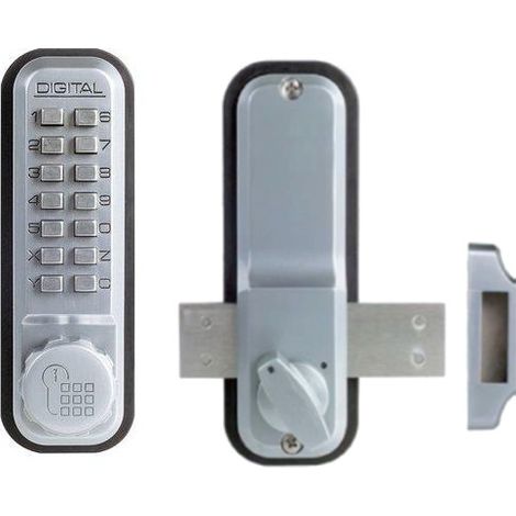 Verrou à code mécanique pêne dormant – Épaisseur de porte 35 à 55 mm – Combinaisons 4 à 6 termes – Ouverture réversible – Unitecnic (1/10)