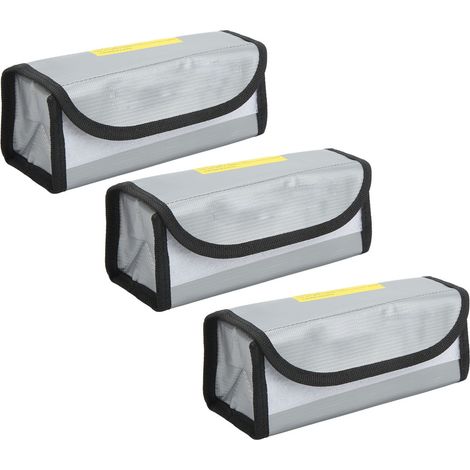 GARRYFIZH Sac de sécurité pour batterie Lipo, 3 pièces, ignifuge, antidéflagrant, Protection pratique pour le stockage et le chargement
