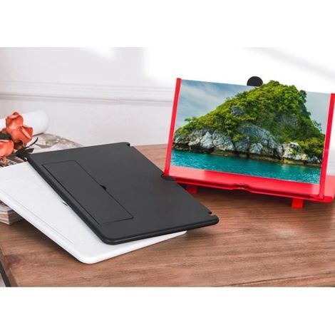 Agrandisseur d'écran pour Smartphone, Loupe d'écran 3D, Aocle de Support Pliable, Grand écran HD 12 Pouces(Noir) (1/3)