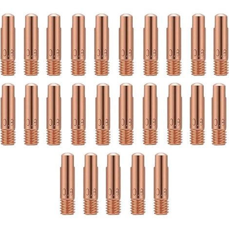 25 pezzi ugelli di contatto ugelli di contatto per ugelli a gas/senza contatto ugelli a gas MIG/MAG materiali di consumo per torcia di saldatura MIG ugelli di contatto MIG saldatrice MIG