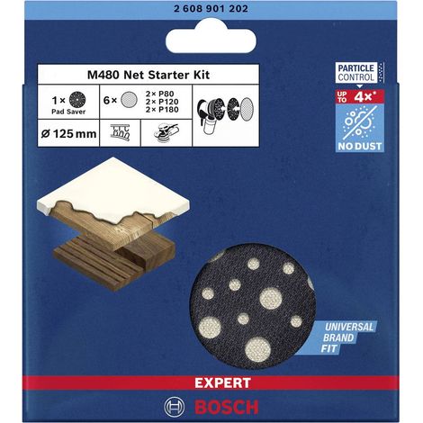 Bosch Accessories EXPERT M480 2608901202 Set di reti di levigatura perforato Dimensione dei grani 80, 80, 120, 120, 180 (1/3)