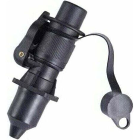 Prise 3 Broches Agricole - 12 V - Norme DIN 9680 - Étanche Avec Capuchon - 1 Pièce (1/4)