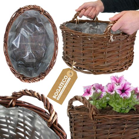 Jardinière Osier Bogateco Ovale 45x35x16 cm Naturel (1/5)