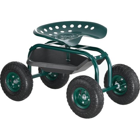 Chariot de jardin, siège confortable, roues tout-terrain, avec siège pivotant (1/2)