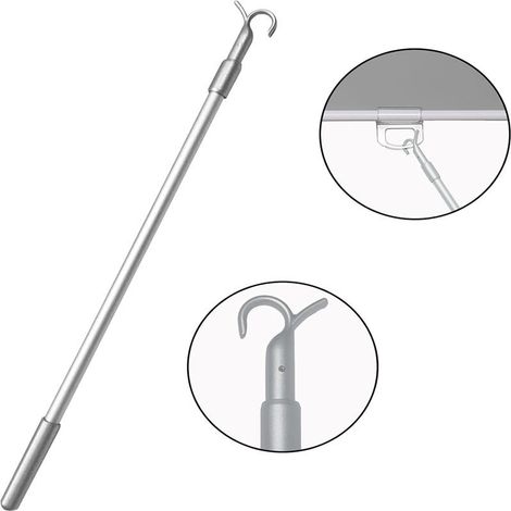 81 cm Teleskop-Rollladenstange – Kein Klettern erforderlich, Längenverstellbar mit Haken, graue Bedienungsstange – Komfortables Modell (1/5)