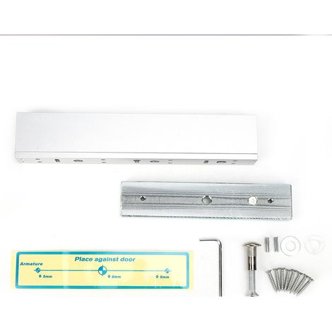 Serrure électromagnétique électrique pour porte simple avec éclairage, force de maintien de 280 kg et alimentation 12 V CC (1/5)