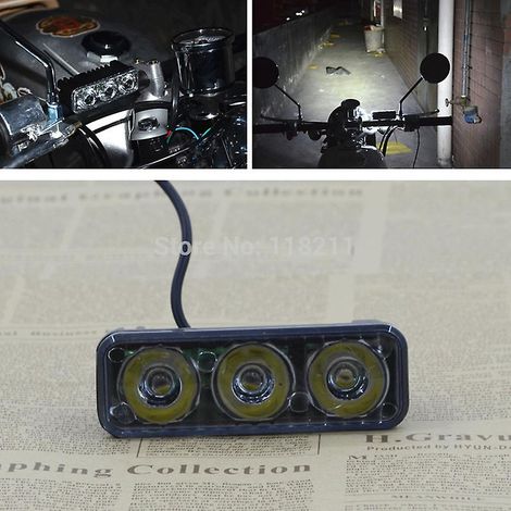 Phares de moto universels étanches 12-80 V CC avec 3 projecteurs LED pour Honda, Yamaha, Suzuki et Kawasaki (1/5)