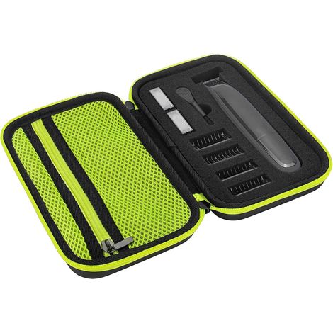 Étui Rigide Compatible OneBlade QP2630 QP420 OBlade 360 - Housse EVA Verte avec Pochette et Dragonne (1/5)