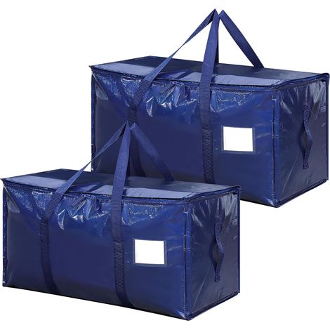 2 x 90L Foldable Storage Bags with Lid - Blue (1/5)