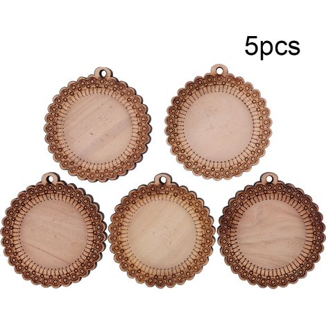 Cadre photo rond en bois, porte-clés photo mariage et anniversaire, artisanat en bois (1/5)