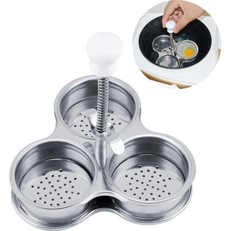 Cuisinière à œufs 3 trous, chaudière en acier inoxydable, bouilloire molle pour la cuisson des œufs, gadgets de cuisine.