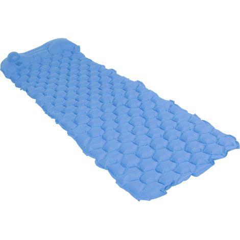Matelas gonflable portable pour camping, randonnée, voyage, plage, bleu paon (1/5)