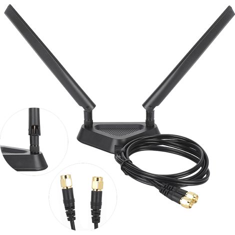 Antenne Haute Performance 6DB Double Bande 2.4G/5G SMA Omnidirectionnelle avec Support de Montage (1/5)