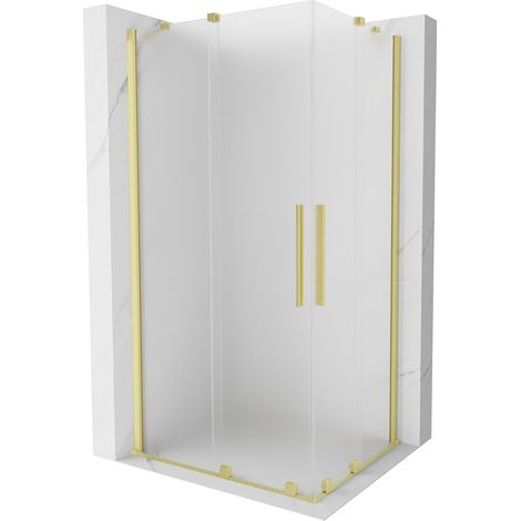 Mexen Velar Duo Duschkabine 90 x 80 cm, Mattglas, gebürstetes Gold - 871-090-080-32-55 (1/5)