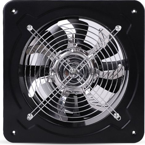 Vierblättriger Wandventilator Abluftventilator Metallventilator Ventilator Lüfter Abluft Wand Gebläse Für Wohnungsbelüftung Schwarz 2800 U/min 220V