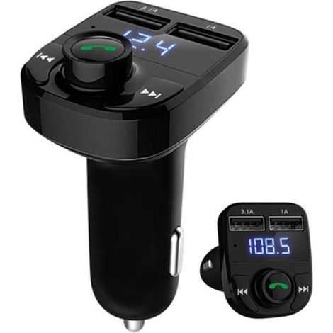 Émetteur FM / Récepteur musical Bluetooth - Mains libres Noir (1/4)