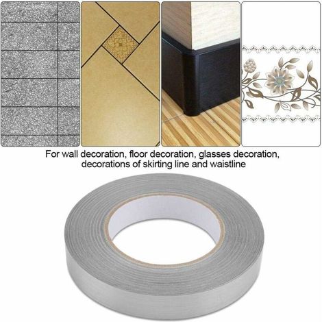 PVC Imperméable à L'eau Feuille Carreaux de Sol Moisissure Bande Adhésive Evier de Cuisine Joint Collant Crevasse Chambre Etage Suceur Plat Ligne（Argent，2cm50m） (1/3)