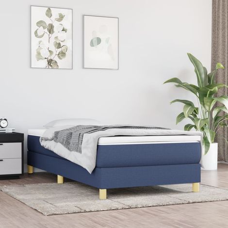 Boxspringbettgestell Blau 100x200 cm Stoff