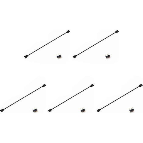 Câble d'extension 5V à 3 broches, compatible avec les hubs et répartiteurs informatiques, noir. (1/2)