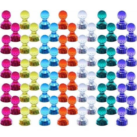 Pin Magnétique - Diamètre 11 mm Hauteur 17 mm - Acrylique - 7 Couleurs - 63 Pièces (1/3)
