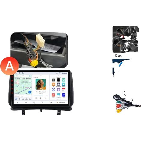 Lecteur multimédia de voiture, écran tactile HD, plug & play, compatible avec Renault Clio 3 2005 2006 2007 2008-2014, X7(4G 64G)4G A (1/2)