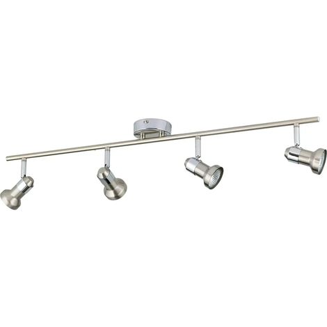 [NEUWERTIG] B-Ware Deckenleuchte Barbora Strahler Lampe Nickel Satiniert Gu10 Led 4 Flammig Leuchte