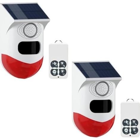Alarme détecteur de Mouvement, extérieur avec télécommande, et IP67 étanche, système d'alarme pour Garage, Ferme, Jardin, intérieur,120 DB capteur Infrarouge portée 12m/110° (1/5)