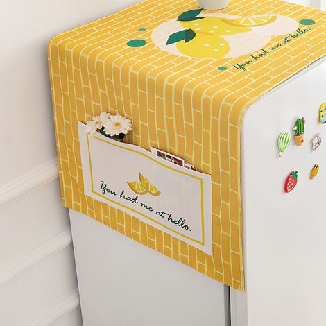 Housse de protection anti-poussière en coton et lin, imperméable, pour réfrigérateur et lave-linge (GB262, 45 x 140 cm). (1/5)