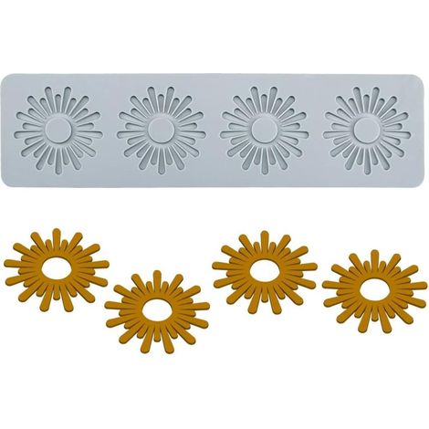 Moule silicone 3D soleil creux pour chocolat, bonbons, fondant et argile polymère. (1/5)