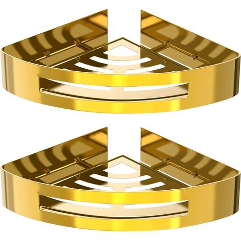 Étagère de douche - triangle en acier inoxydable sans perçage - 2323 cm, 2 pcs - Or (1/5)