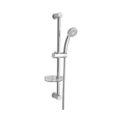 Roca – Ensemble de douche HYDROSTYLE barre de douche avec douchette anticalcaire 2 jets – Flexible anti-torsion – Porte-savon inclus