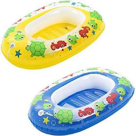 TRADE SHOP - Canotto Gonfiabile Per Bambini 3-6 Anni 102x69cm Mare Balena 2 Colori Ass. 34037 - (1/5)