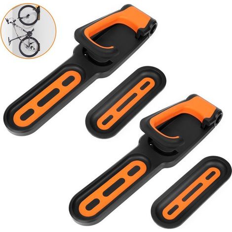 Sistema de suspensión para bicicleta，Gancho para bicicleta，Soporte de suspensión，2 piezas，Soporte de pared para montaje con la rueda en la pared (1/5)