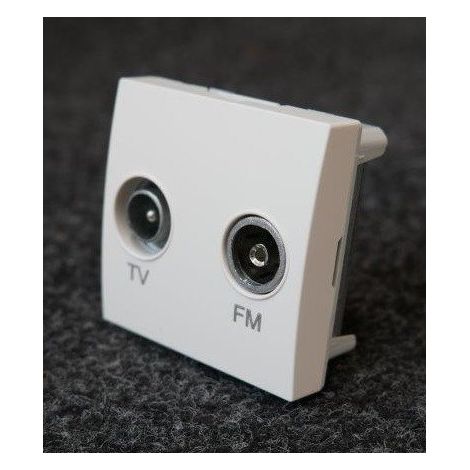 Prise TV-FM derivation blanc 9010 mécanisme 45x45mm sans support ni plaque ALTIRA