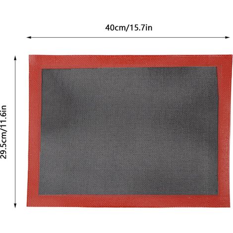 Tapete de silicona apto para uso alimentario con rejilla de ventilación, 40 x 29,5 cm, tapete para repostería, horno, microondas, desengrasante, antiadherente, azul, 74 g (1/5)