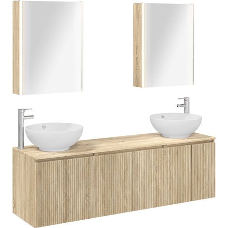 Bathroom Cabinet Set 5 pcs Sonoma Oak Engineered Wood vidaXL (1/5)