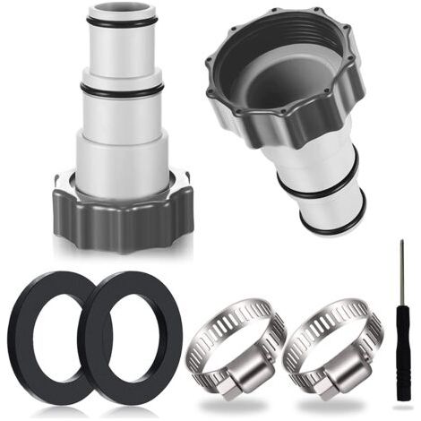 2PCS Adaptateur Tuyau Piscine, Adaptateur Piscine, Adaptateur pour Piscine Intex, Adaptateur Tuyau Piscine, Adaptateur Tuyau pour Pompe, Raccord pour Tuyau Piscine Ø 32 et 38 mm (1/5)