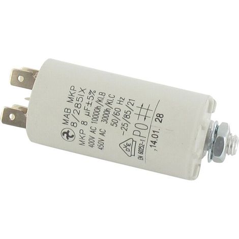 Condensador UNIVERSAL 8uF Long. (mm): 102 Grosor (mm): 30