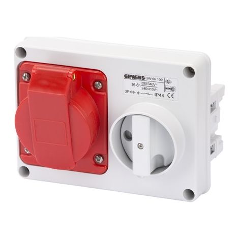 Presa Interbloccata 3P+N+T IP44 32A Senza fondo Gewiss GW66120