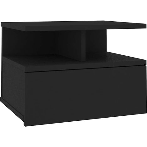 Maison Exclusive - Table de chevet flottante Noir 40x31x27 cm Bois d'ingénierie (1/5)