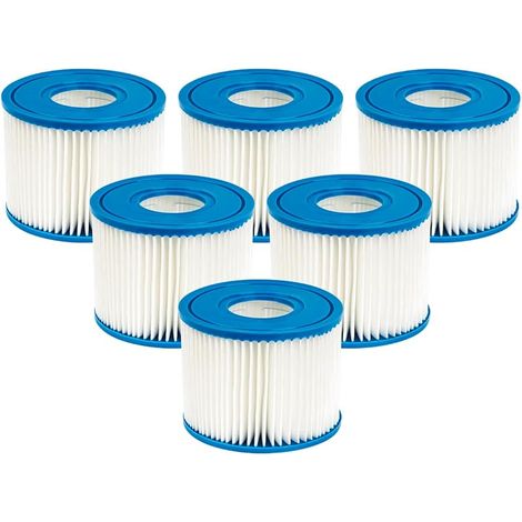 Lot de 6 cartouches filtrantes de piscine type S1 compatibles avec Intex PureSpa 29001E PureSpa Catridge