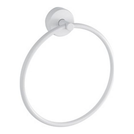 Portasalviette anello da muro in acciaio inox bianco opaco  Monde-B kamalu