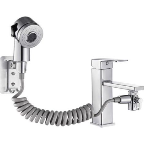 Douchette universelle facile pour lavabo, douche pour douche, siphon de cuisine, facile à installer, fixation avec bioadhésif, pratique et compacte (1/2)