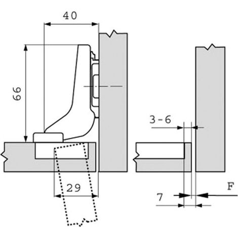 Blum – Charnière invisible pour meuble 107° – Acier nickelé – Réglage tridimensionnel – Système de montage Clip – CHA75T175