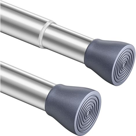 Tringle de douche télescopique, réglable, en acier inoxydable, fixation sans perçage, pour armoire, salle de bain, balcon, rideau de douche, 85-160 cm, argenté clair, 1 pièce (1/5)