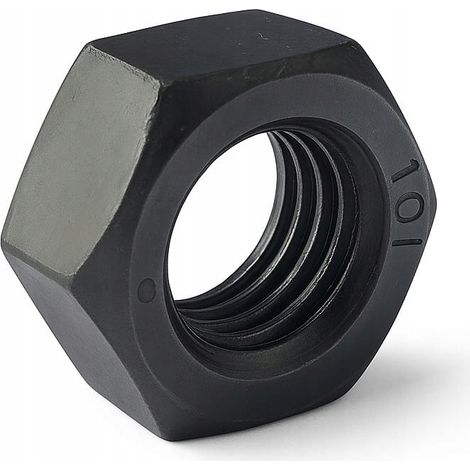 Écrous hexagonaux noirs M8 classe 10.9 DIN 934, lot de 1000 pièces (1/5)